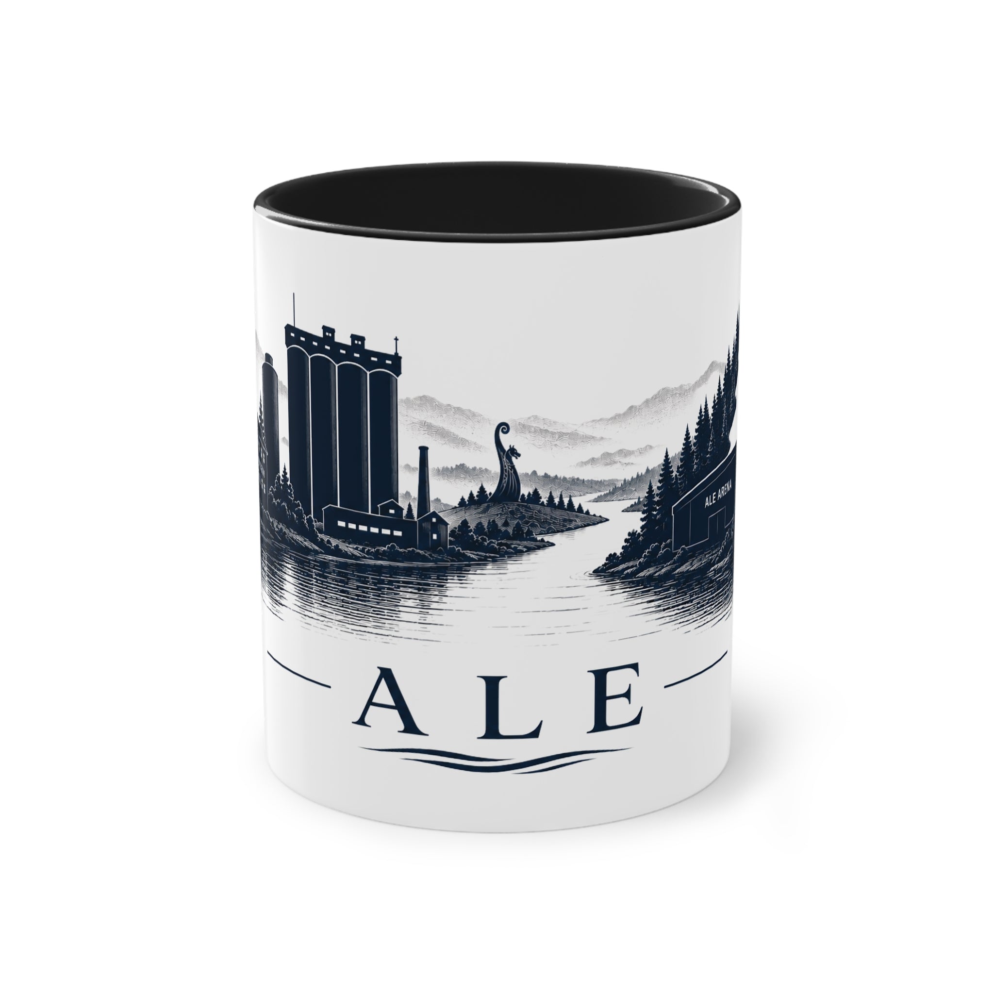 Mugg med siluett över Ale