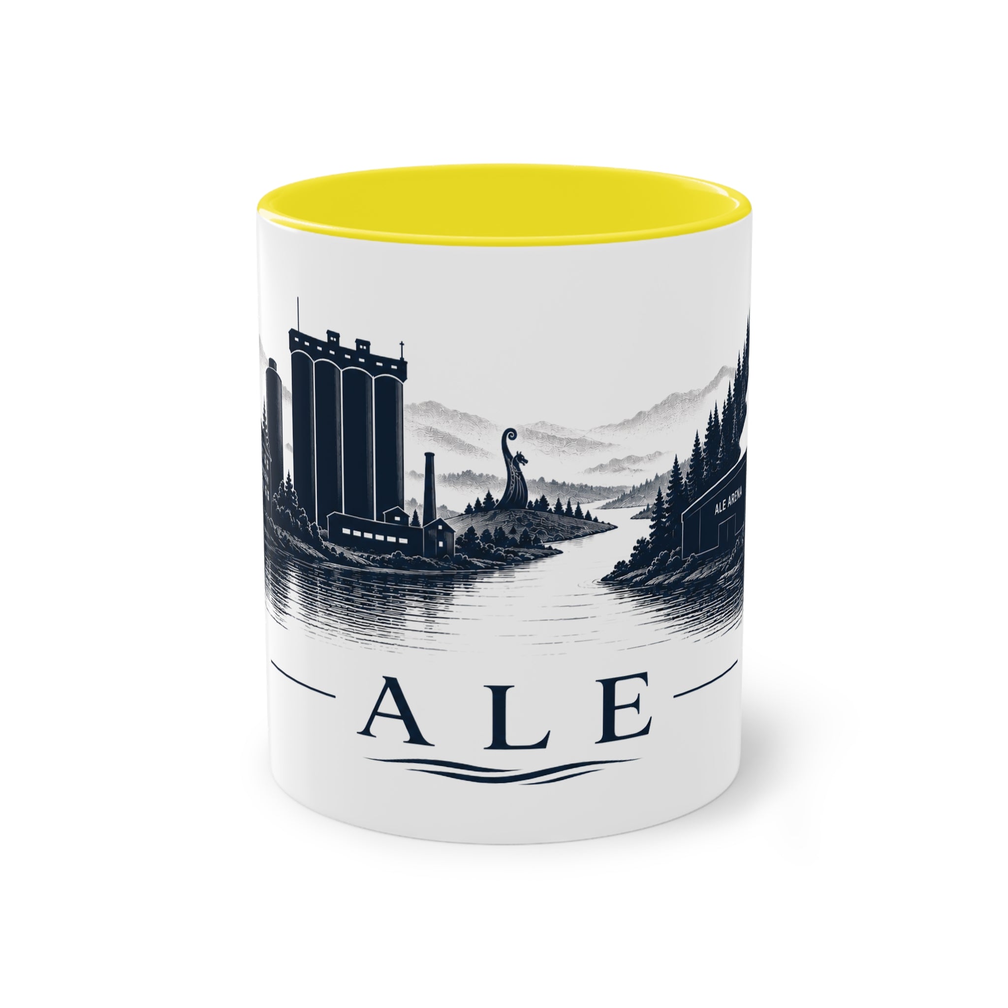 Mugg med siluett över Ale