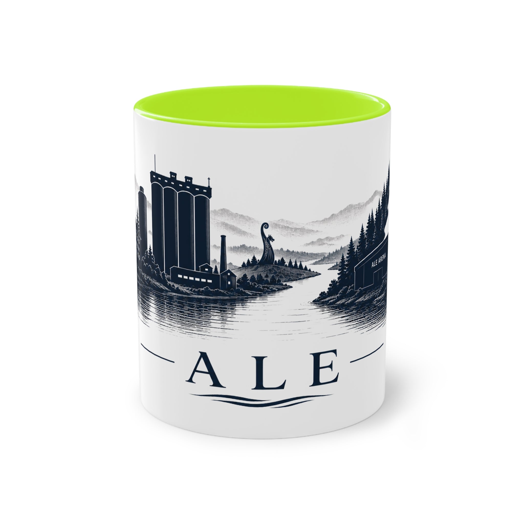 Mugg med siluett över Ale