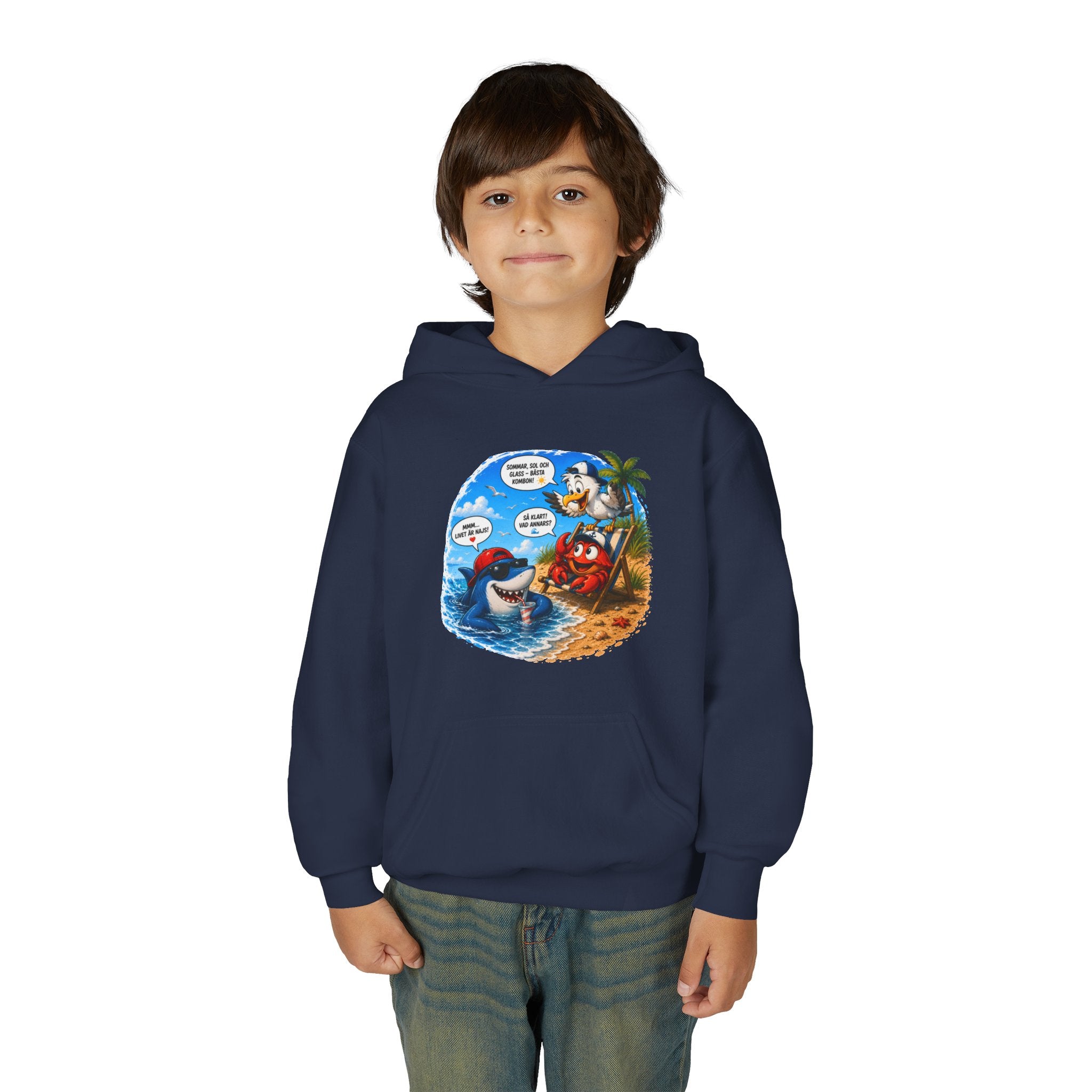 Hoodie | På stranden | Barn | XS-M
