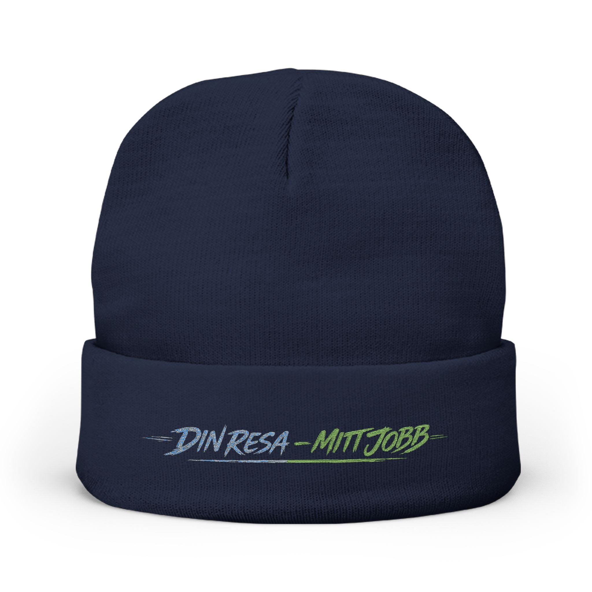 Broderad stickad mössa | Din Resa – Mitt Jobb