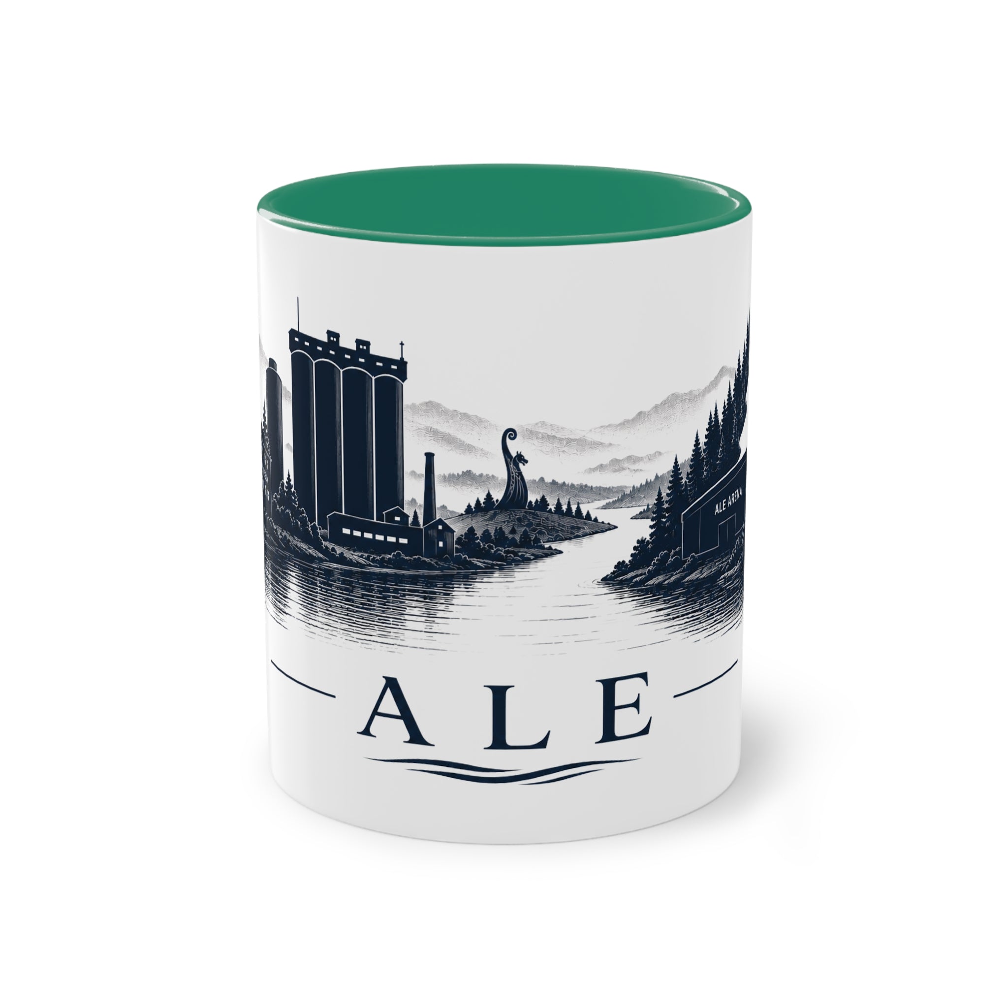 Mugg med siluett över Ale