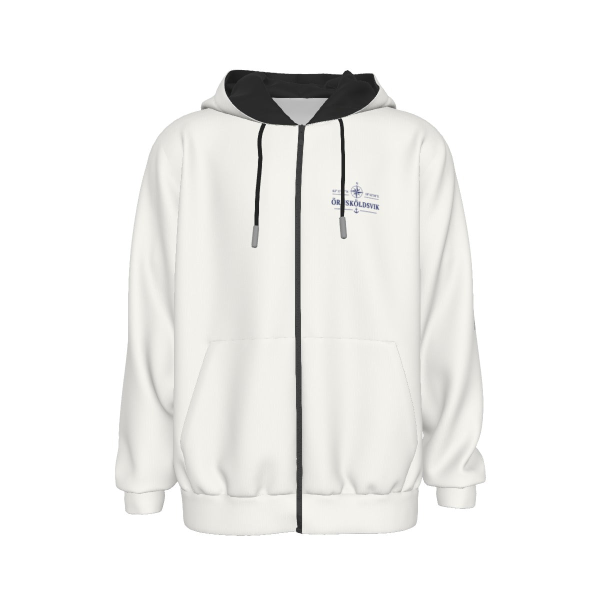 Zip Hoodie med fickor | Örnsköldsvik - Höga Kusten | Kompassros | Koordinater
