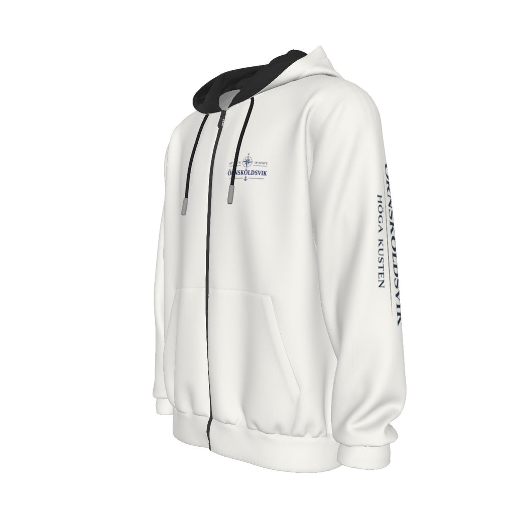 Zip Hoodie med fickor | Örnsköldsvik - Höga Kusten | Kompassros | Koordinater