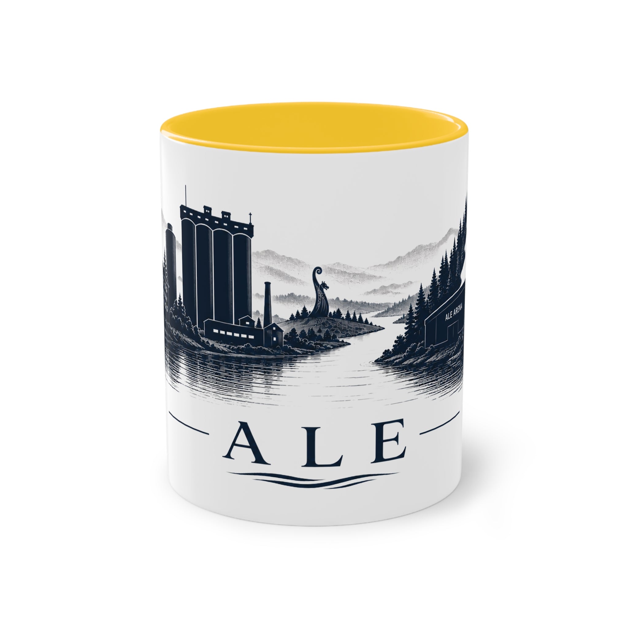 Mugg med siluett över Ale