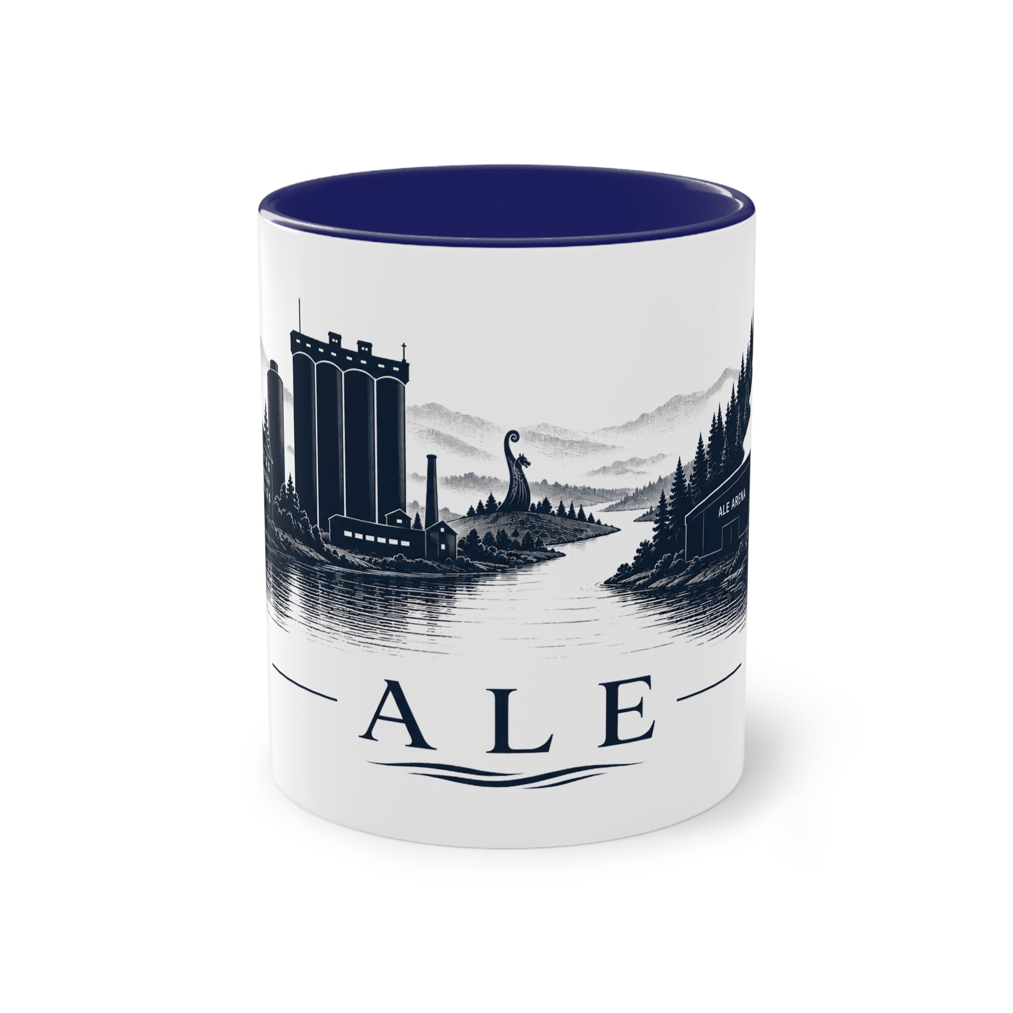 Mugg med siluett över Ale